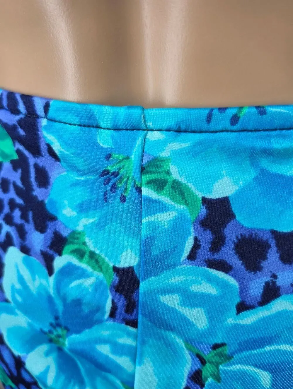 Vintage Blue Floral Underwire High-Waist Bikini Swimsuit
